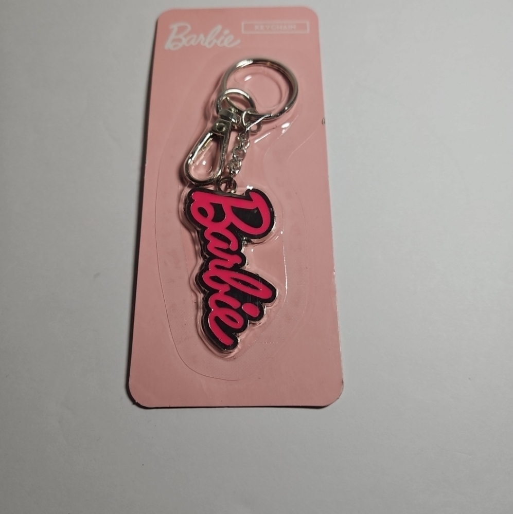 Barbie Keychain Metal Silver Pink Mattel Keyring 2024 NEW